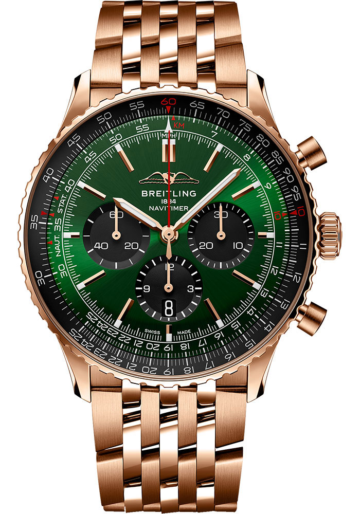 Breitling Watches - Navitimer B01 Chronograph 46mm - 18K Red Gold - Metal Bracelet - Style No: RB0137241L1R1
