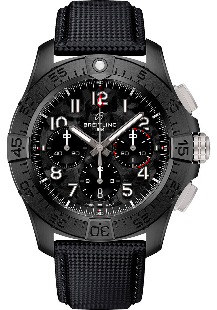 Breitling Watches - Avenger B01 Chronograph 44 Ceramic - Leather Strap - Folding Buckle - Style No: SB0147101B1X1