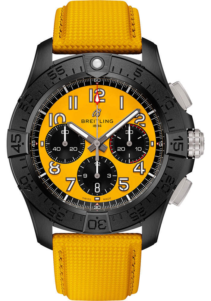 Breitling Watches - Avenger B01 Chronograph 44 Ceramic - Leather Strap - Folding Buckle - Style No: SB0147101I1X1