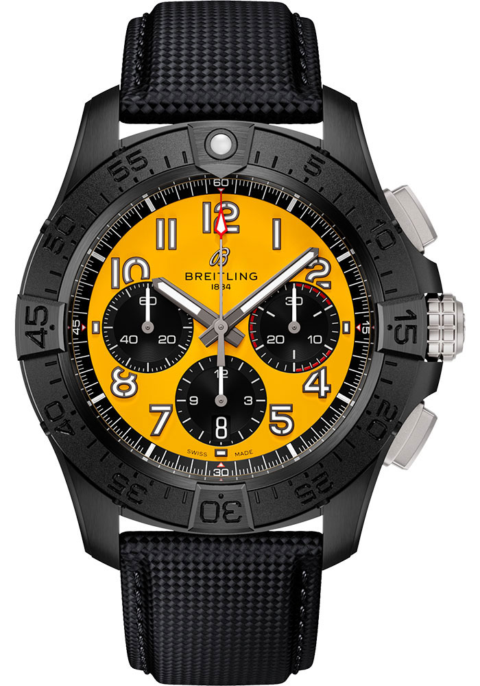 Breitling Watches - Avenger B01 Chronograph 44 Ceramic - Leather Strap - Folding Buckle - Style No: SB0147101I1X2