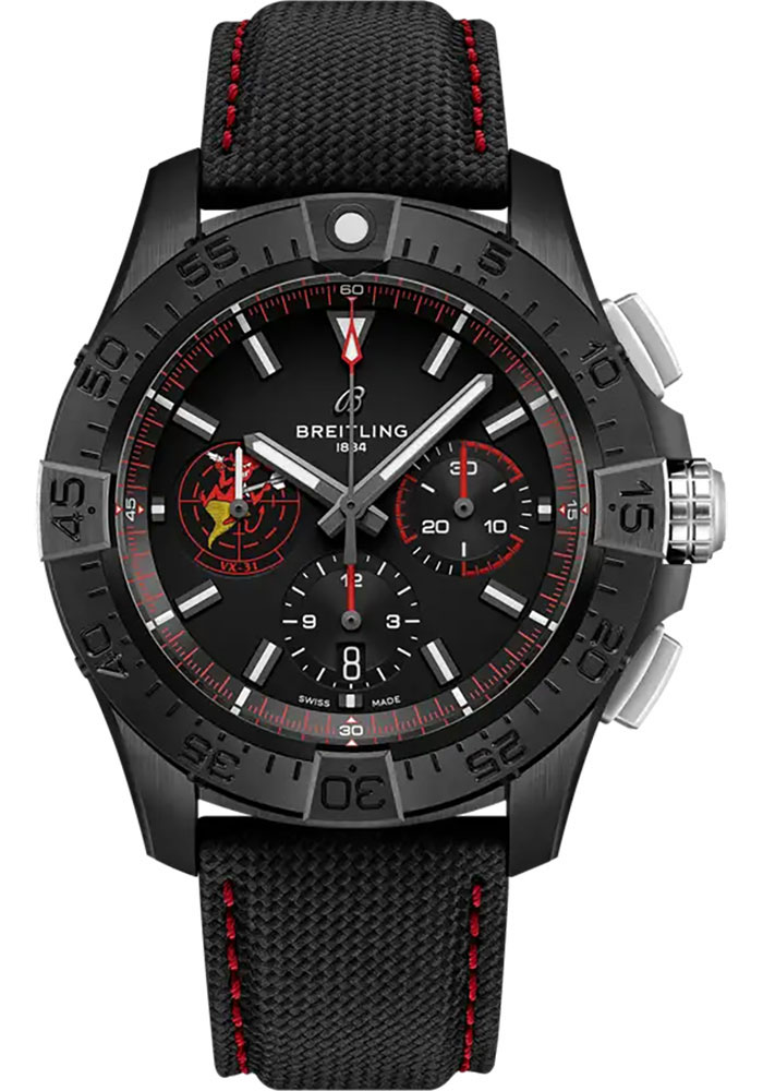 Breitling Watches - Avenger B01 Chronograph 44 Ceramic - Leather Strap - Folding Buckle - Style No: SB01473A1B1X1