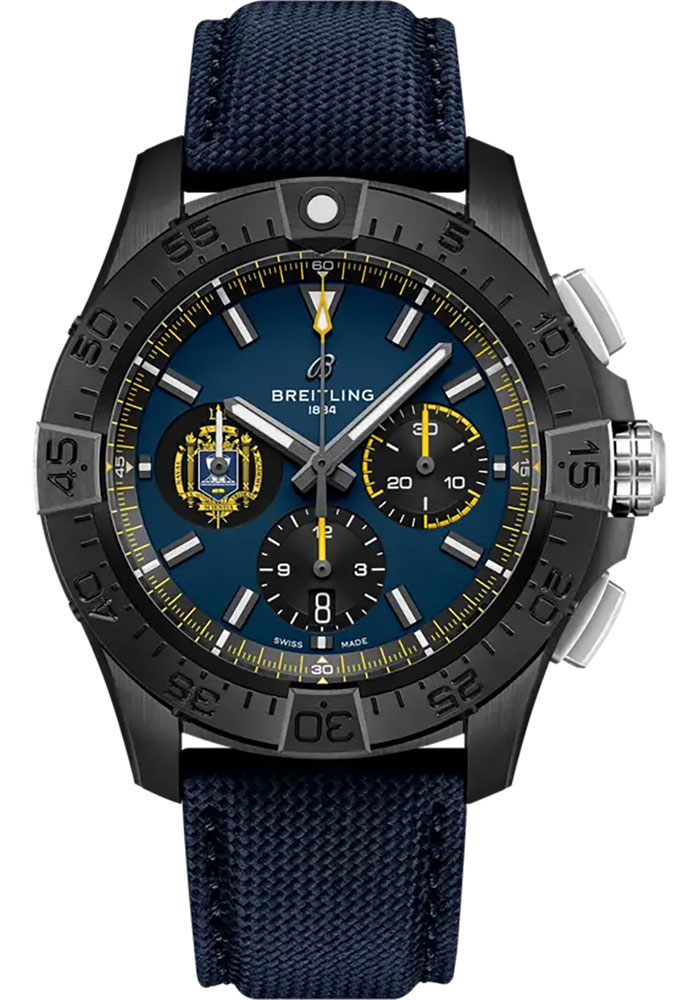 Breitling Watches - Avenger B01 Chronograph 44 Ceramic - Leather Strap - Folding Buckle - Style No: SB01474A1C1X1