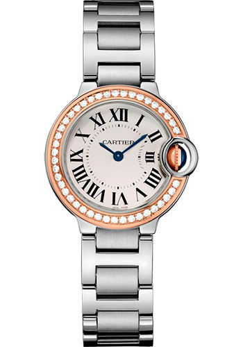 Cartier WE902079 Ballon Bleu 28mm Steel and Pink Gold Watch