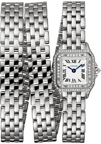 cartier panthere watch with diamond bezel