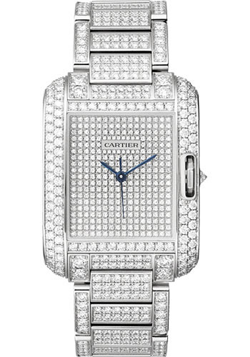 cartier white gold and diamond watch