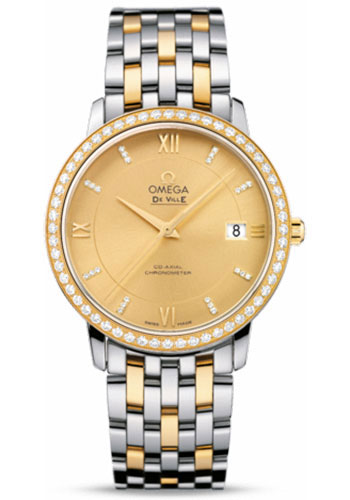 Omega Watches - De Ville Prestige Co-Axial 36.8 mm - Steel And Yellow Gold - Style No: 424.25.37.20.58.001