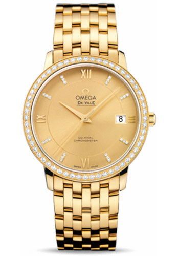 Omega Watches - De Ville Prestige Co-Axial 36.8 mm - Yellow Gold - Style No: 424.55.37.20.58.001