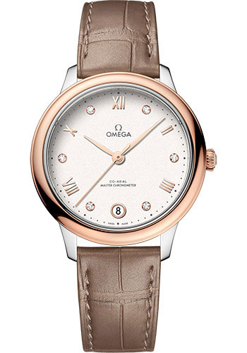 Omega Watches - De Ville Prestige Co-Axial 34 mm - Steel and Sedna Gold - Style No: 434.23.34.20.52.001