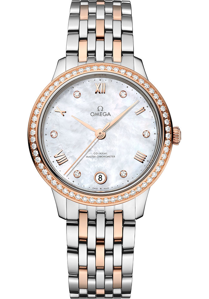 Omega Watches - De Ville Prestige Co-Axial 34 mm - Steel and Sedna Gold - Style No: 434.25.34.20.55.001