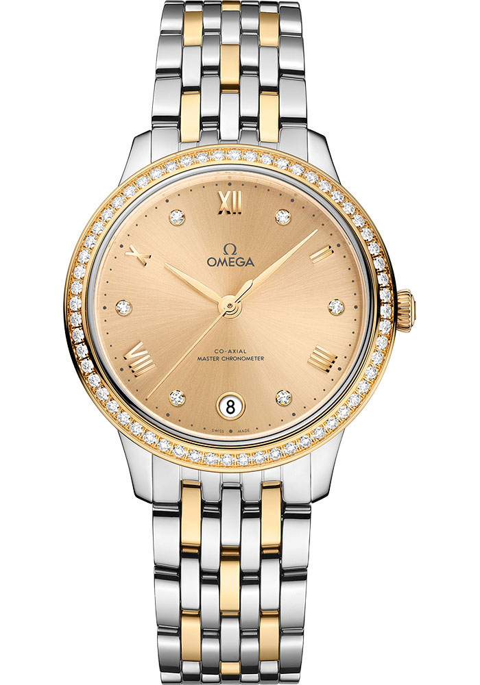 Omega Watches - De Ville Prestige Co-Axial 34 mm - Steel and Yellow Gold - Style No: 434.25.34.20.58.001