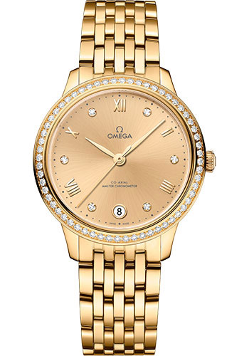 Omega Watches - De Ville Prestige Co-Axial 34 mm - Yellow Gold - Style No: 434.55.34.20.58.001