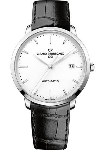 Girard-Perregaux Watches - 1966 40 mm - Steel - Alligator Strap - Style No: 49555-11-131-BB60