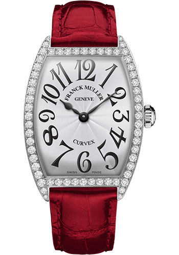 Franck Muller Watches - Cintre Curvex - Quartz - 34 mm Stainless Steel - Dia Case - Strap - Style No: 6852 QZ DP AC White Red