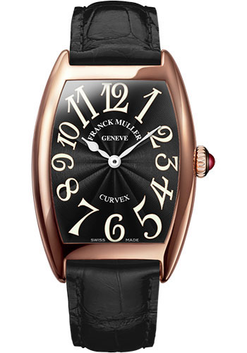 Franck Muller Watches - Cintre Curvex - Quartz - 29 mm Rose Gold - Strap - Style No: 7502 QZ 5N Black