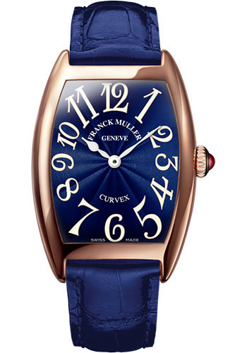 Franck Muller Watches - Cintre Curvex - Quartz - 29 mm Rose Gold - Strap - Style No: 7502 QZ 5N Blue