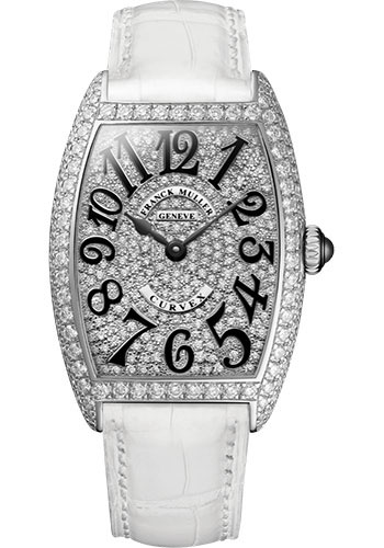 Franck Muller Watches - Cintre Curvex - Quartz - 29 mm Stainless Steel - Dia Case Full Dial - Strap - Style No: 7502 QZ D CD AC White