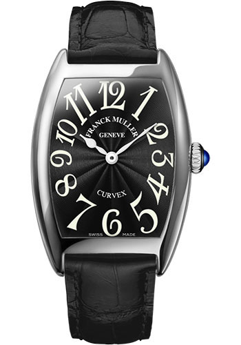 Franck Muller Watches - Cintre Curvex - Quartz - 29 mm Platinum - Strap - Style No: 7502 QZ PT Black