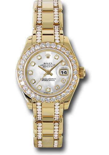 Rolex Watches - Datejust Pearlmaster Lady Yellow Gold - 32 Diamond Bezel - Style No: 80298.74948 md