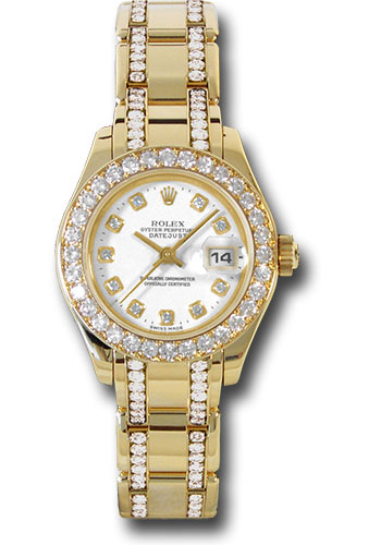 Rolex Watches - Datejust Pearlmaster Lady Yellow Gold - 32 Diamond Bezel - Style No: 80298.74948 wd