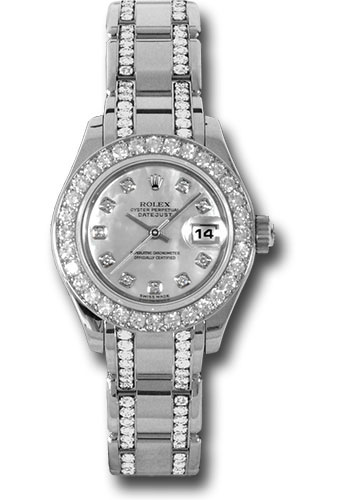 Rolex Watches - Datejust Pearlmaster Lady White Gold - 32 Diamond Bezel - Style No: 80299.74949 md