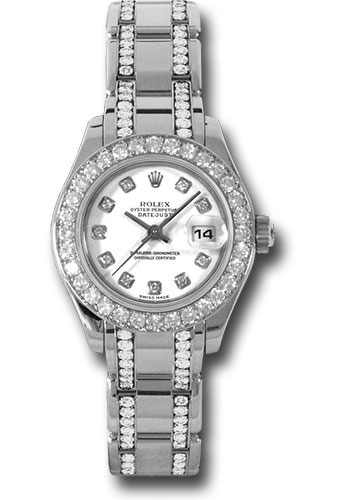 Rolex Watches - Datejust Pearlmaster Lady White Gold - 32 Diamond Bezel - Style No: 80299.74949 wd