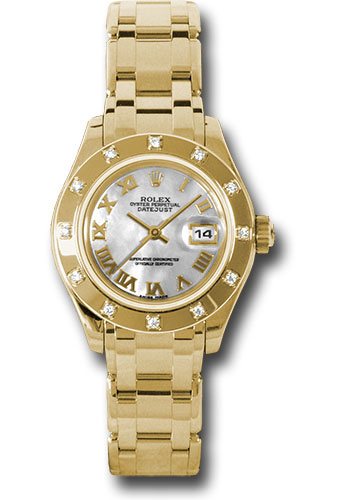 Rolex Watches - Datejust Pearlmaster Lady Yellow Gold - 12 Diamond Bezel - Style No: 80318 mr