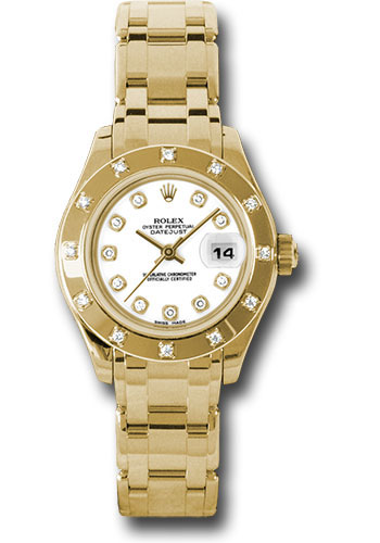 Rolex Watches - Datejust Pearlmaster Lady Yellow Gold - 12 Diamond Bezel - Style No: 80318 wd