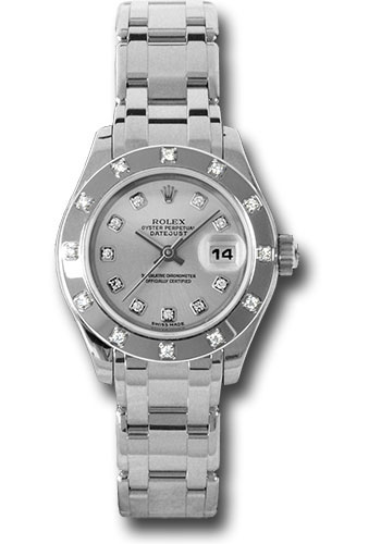 Rolex Watches - Datejust Pearlmaster Lady White Gold - 12 Diamond Bezel - Style No: 80319 sd