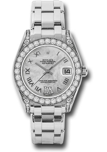 Rolex Watches - Datejust Pearlmaster 34 White Gold - 34 Diamond Bezel - Diamond Lugs - Style No: 81159 mdr