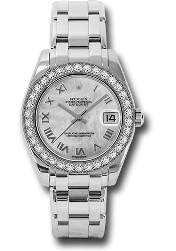Rolex Watches - Datejust Pearlmaster 34 White Gold - 34 Diamond Bezel - Style No: 81299 mr