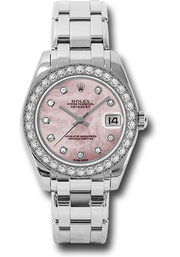 Rolex Watches - Datejust Pearlmaster 34 White Gold - 34 Diamond Bezel - Style No: 81299 pmd