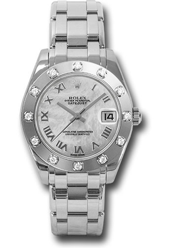 Rolex Watches - Datejust Pearlmaster 34 White Gold - 12 Diamond Bezel - Style No: 81319 mr