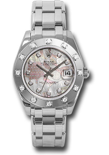 Rolex Watches - Datejust Pearlmaster 34 White Gold - 12 Diamond Bezel - Style No: 81319 pgdd