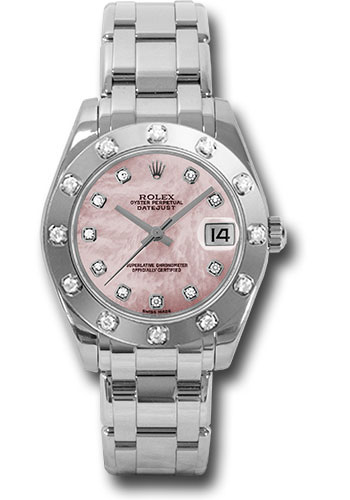 Rolex Watches - Datejust Pearlmaster 34 White Gold - 12 Diamond Bezel - Style No: 81319 pmd