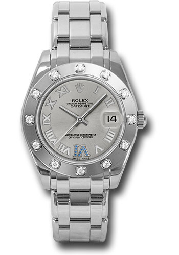 Rolex Watches - Datejust Pearlmaster 34 White Gold - 12 Diamond Bezel - Style No: 81319 ssr