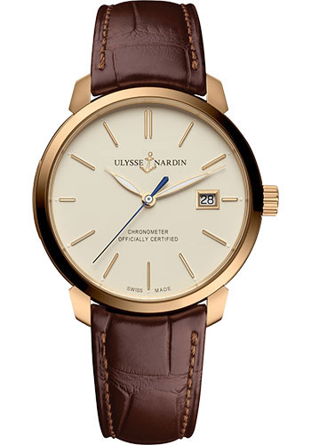 Ulysse Nardin Classico Automatic Rose Gold Leather Strap