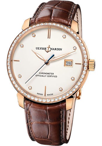 Ulysse Nardin Watches - Classico Automatic - Rose Gold - Leather Strap - Style No: 8156-111B-2/991