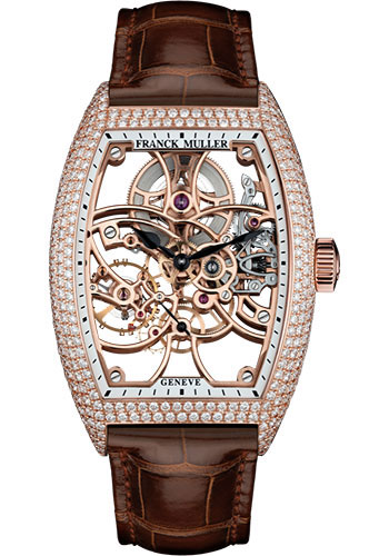Franck Muller Watches - Cintre Curvex - Manual - 39.6 mm Rose Gold - Dia Case - Strap - Style No: 8880 B S6 SQT D 5N Brown
