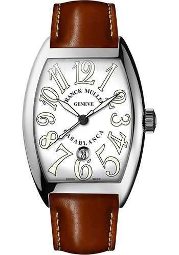 Franck Muller Watches - Cintre Curvex - Automatic - 39.6 mm Casablanca - Stainless Steel - Strap - Style No: 8880 C DT AC White Brown