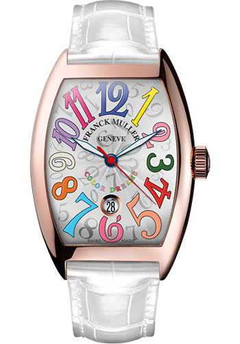 Franck Muller Watches - Cintre Curvex - Automatic - 43 mm Color Dreams - Rose Gold - Strap - Style No: 9880 SC DT COL DRM 5N White White