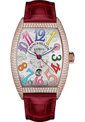 Franck Muller Watches - Cintre Curvex - Automatic - 43 mm Color Dreams - Rose Gold - Dia Case - Strap - Style No: 9880 SC DT COL DRM D7 5N White Red