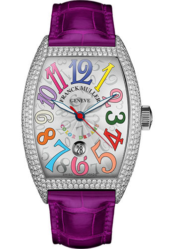 Franck Muller Watches - Cintre Curvex - Automatic - 43 mm Color Dreams - White Gold - Dia Case - Strap - Style No: 9880 SC DT COL DRM D7 OG White Fuchsia