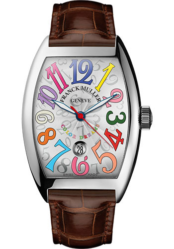 Franck Muller Watches - Cintre Curvex - Automatic - 43 mm Color Dreams - White Gold - Strap - Style No: 9880 SC DT COL DRM OG White Brown