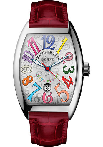 Franck Muller Watches - Cintre Curvex - Automatic - 43 mm Color Dreams - Platinum - Strap - Style No: 9880 SC DT COL DRM PT White Red