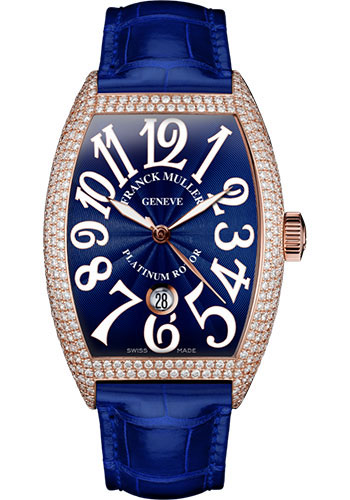 Franck Muller Watches - Cintre Curvex - Automatic - 43 mm Rose Gold - Dia Case - Strap - Style No: 9880 SC DT D7 5N Blue