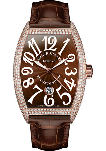 Franck Muller Watches - Cintre Curvex - Automatic - 43 mm Rose Gold - Dia Case - Strap - Style No: 9880 SC DT D7 5N Brown