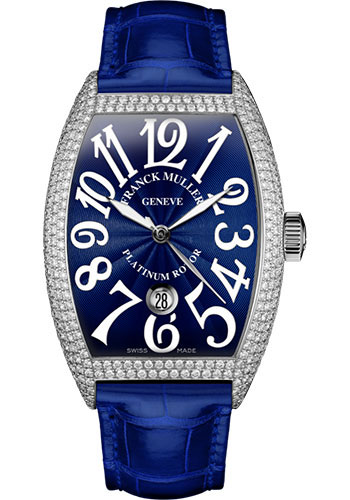 Franck Muller Watches - Cintre Curvex - Automatic - 43 mm Platinum - Dia Case - Strap - Style No: 9880 SC DT D7 PT Blue