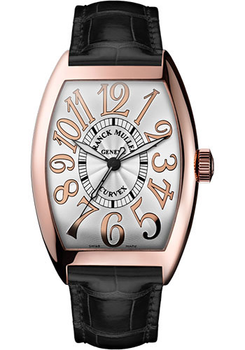 Franck Muller Watches - Cintre Curvex - Automatic - 43 mm Relief Numerals - Rose Gold - Strap - Style No: 9880 SC REL 5N White Black