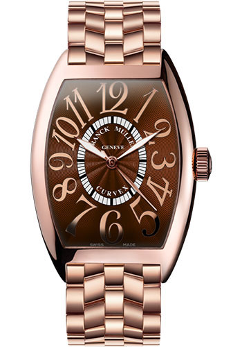 Franck Muller Watches - Cintre Curvex - Automatic - 43 mm Relief Numerals - Rose Gold - Bracelet - Style No: 9880 SC REL O 5N Brown