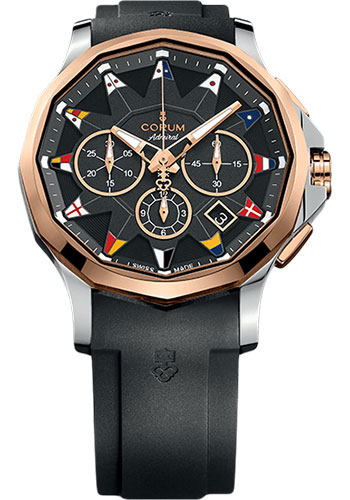 Corum Watches - Admiral Legend 42 mm - Chronograph - Steel and Gold - Style No: A984/03157 - 984.101.24/F371 AN12
